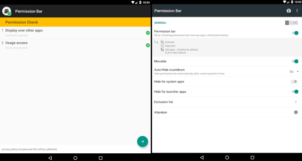 Can you grant temporary permissions to an Android app? How?