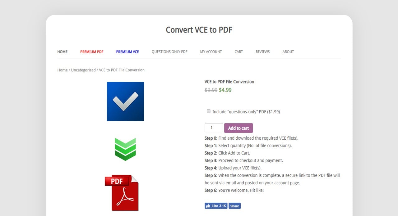 how to convert vce to pdf free