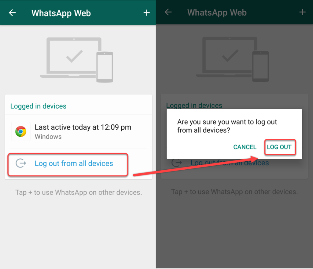 How to logout from Whatsapp app and Whatsapp web?