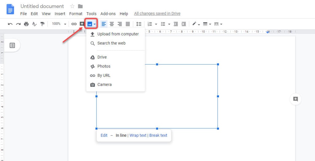 how to insert a text box google docs