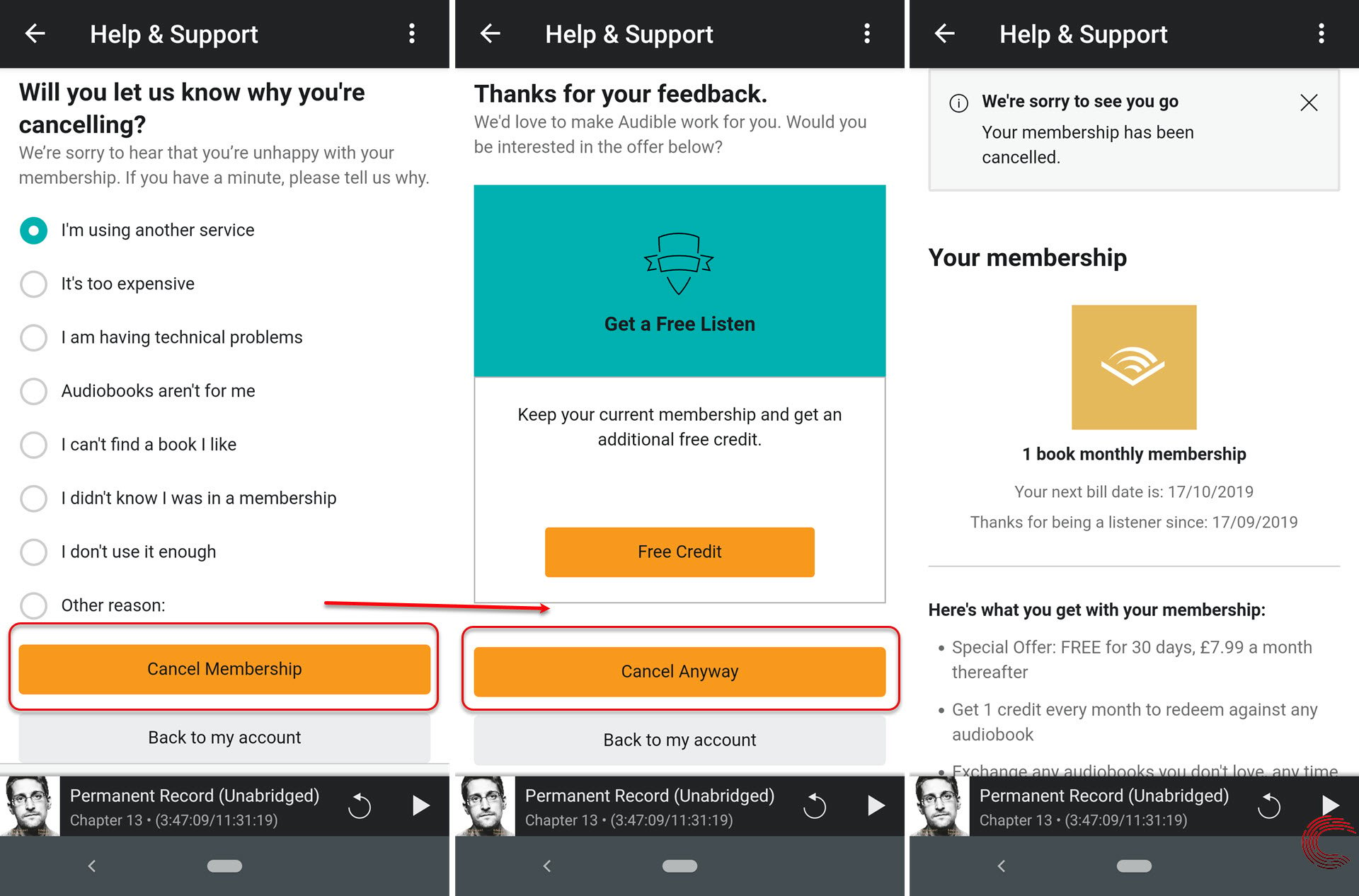 Cancel audible membership subscription-12 | Candid.Technology