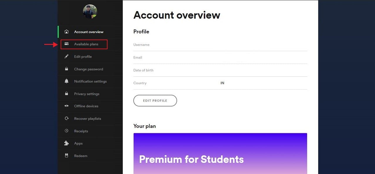 enable spotify student premium existing account