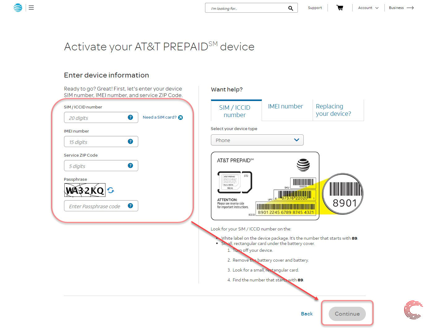 att wireless activate