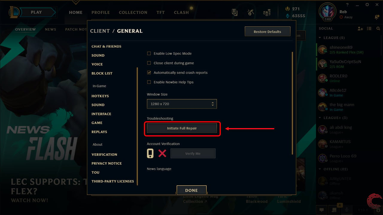 league of legends client update