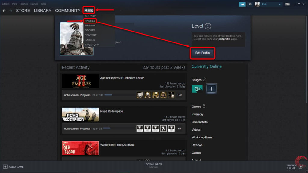 How to change Steam profile background