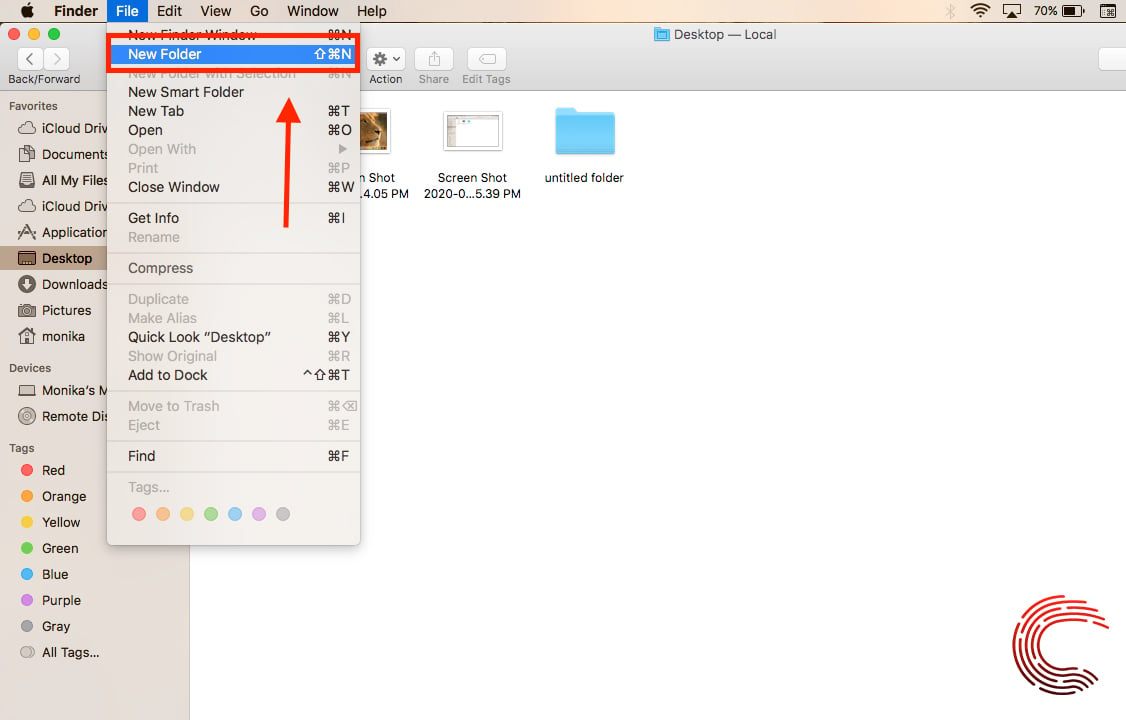 how to make new folder on macbook desktop