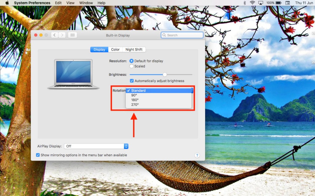 How to rotate the screen on Macbook?