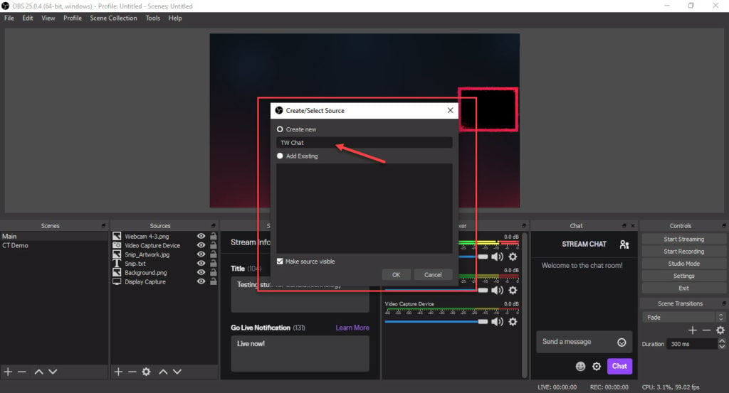 How to add Twitch chat to OBS? In 11 simple steps