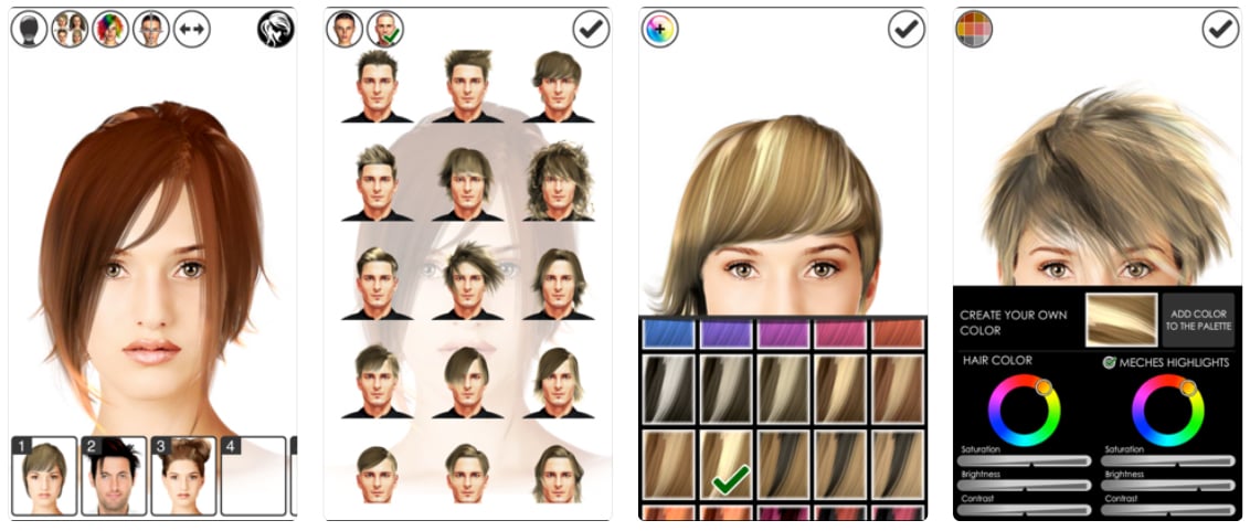 Приложение где можно менять прически и цвет волос на фото