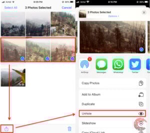 This is an image of how to hide photos on iphone ss2