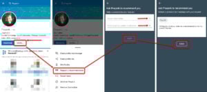 This is an image of ask recommendation linkedin ss