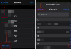 This is an image of block contact iphone ss11