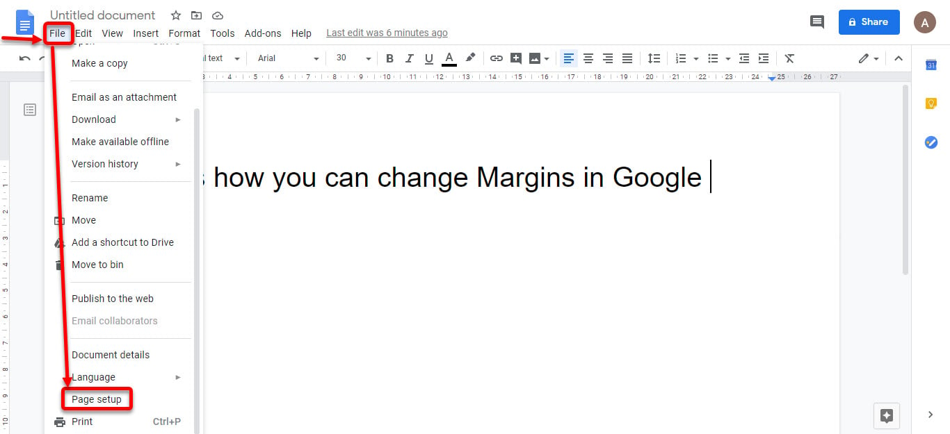 g docs margins