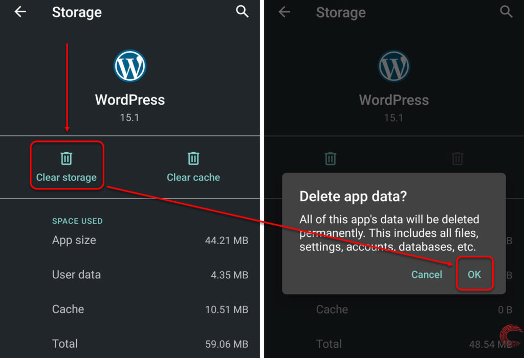 How to clear app cache and stored data in Android?