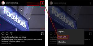 This is an image of copy link of post