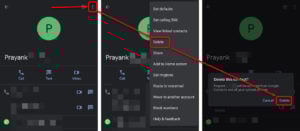 This is an image of delete single contacts gmail app ss