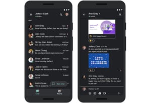 This is an image of google chats dark theme update ss