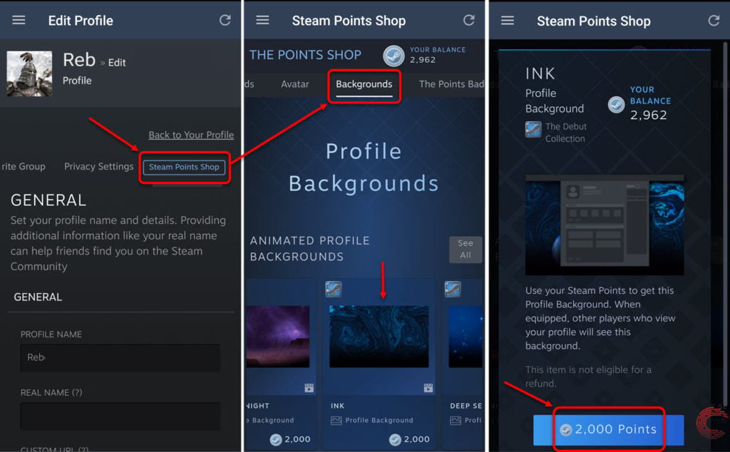 How to change Steam profile background