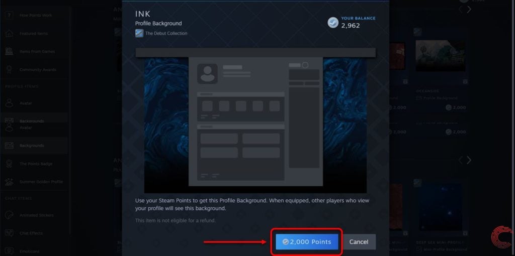 hvordan endre Steam profil bakgrunn?