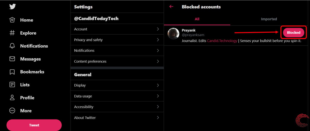 How to unblock someone on Twitter?