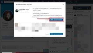 This is an image of write recommendation linkedin pc ss2