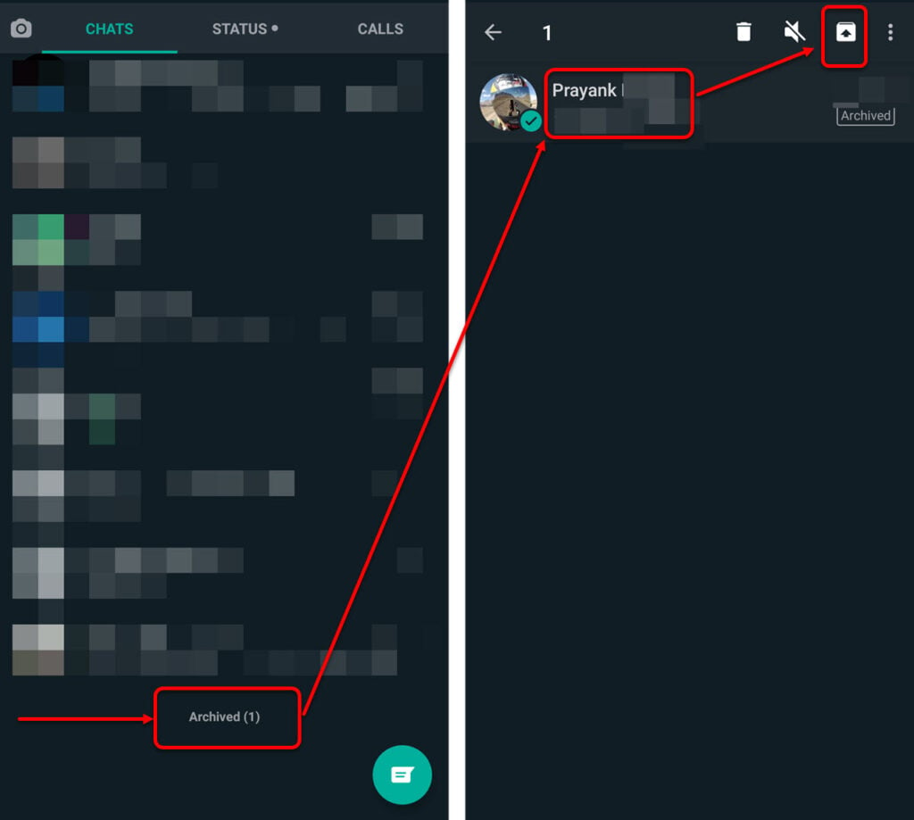 How to Unarchive a chat in WhatsApp?