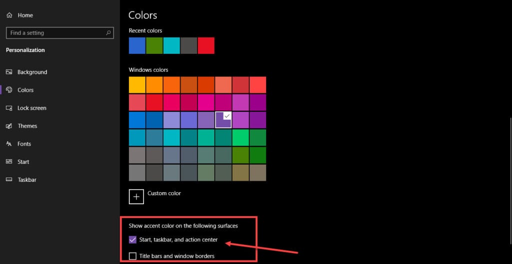 how to change taskbar color windows 8