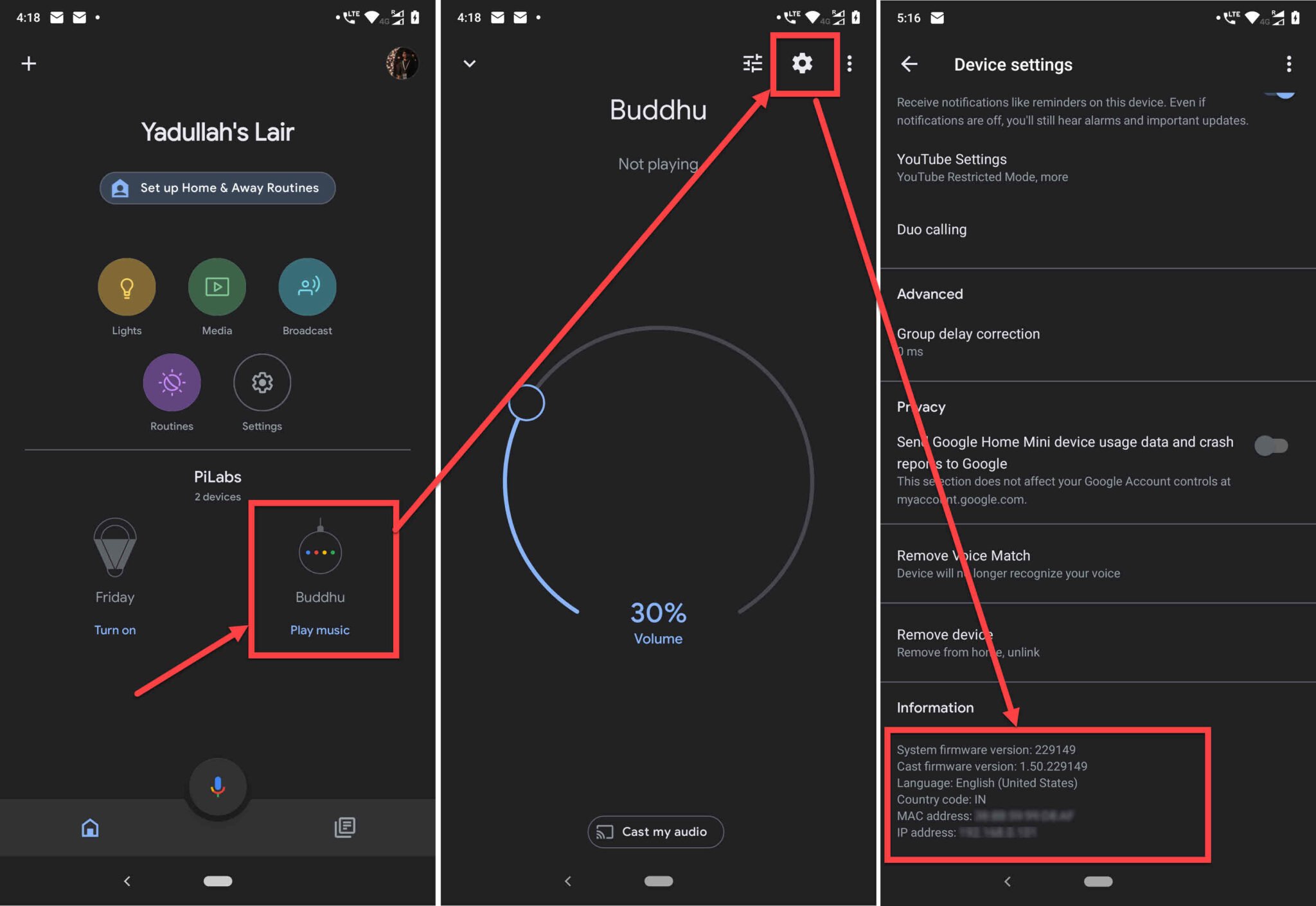 find mac address for google chromecast