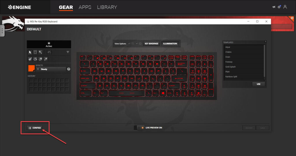 msi computer keyboard colors