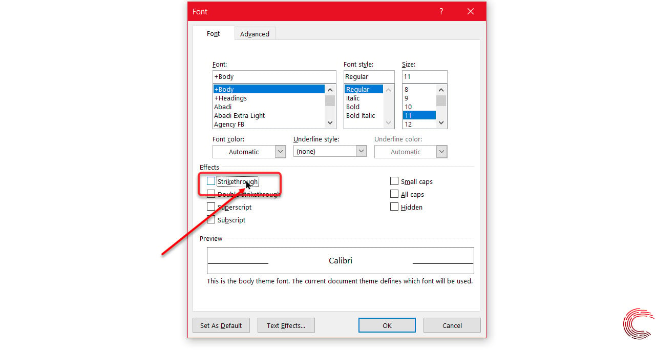 shortcut key for strikethrough in word for mac