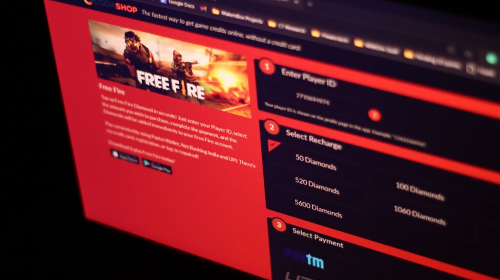 free fire server top up