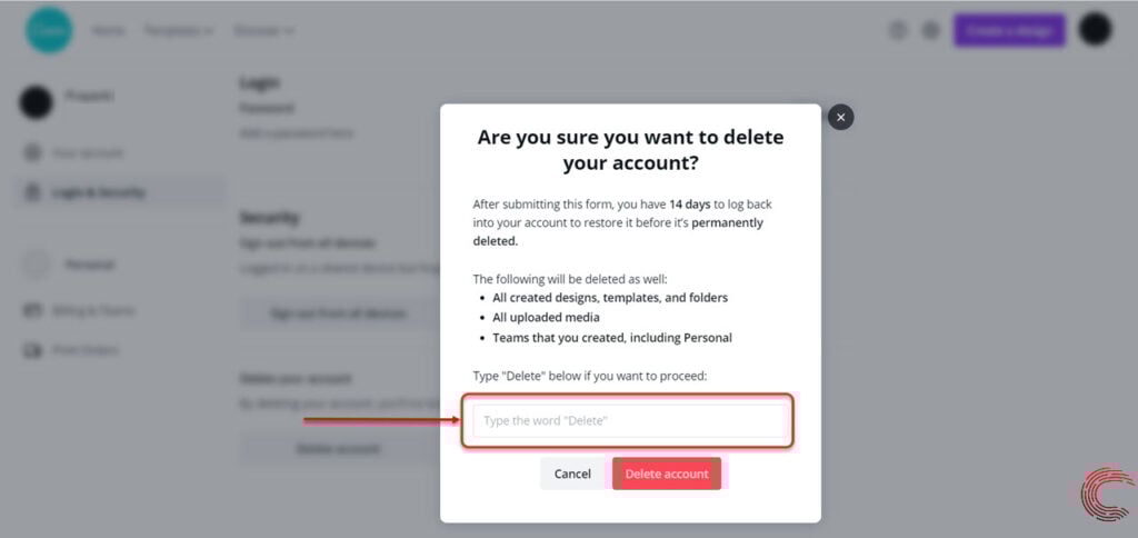 How to delete your Canva account? 5 How to delete your canva account? | candid. Technology