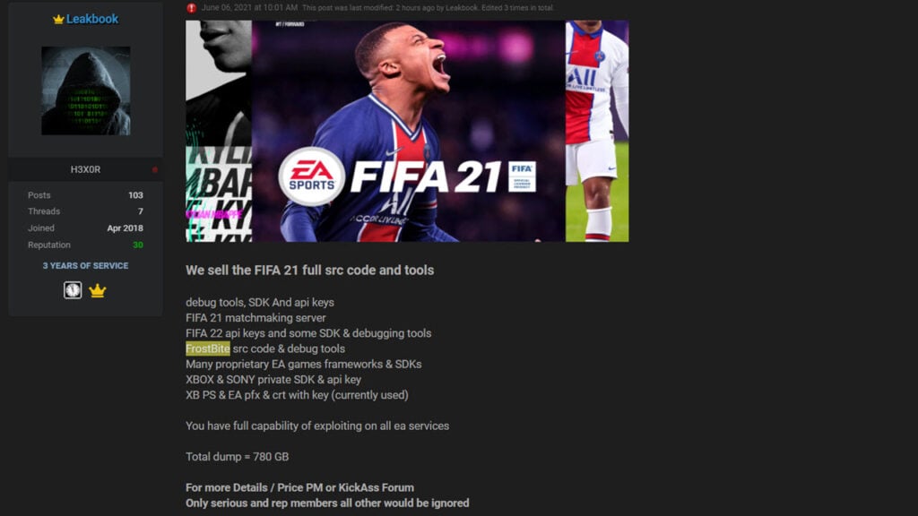 780GB EA data is on sale; EA confirms network was breached