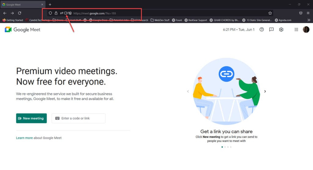 How to fix 'Google Meet camera failed' issue?