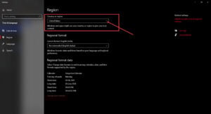 This is an image of windows region settings 2