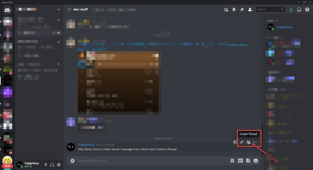 How to create a Conversation Thread in Discord? 1 This is an image of create discord thread pc