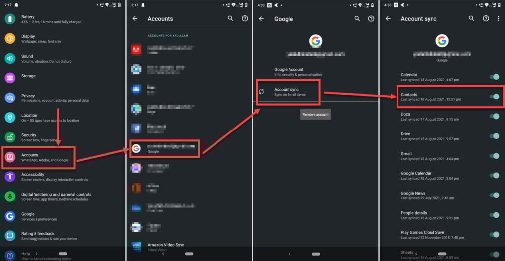 Contacts disappeared from the phone: Quick Fix 1 This is an image of refresh contact syncing