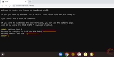 This is an image of battery test chromebook