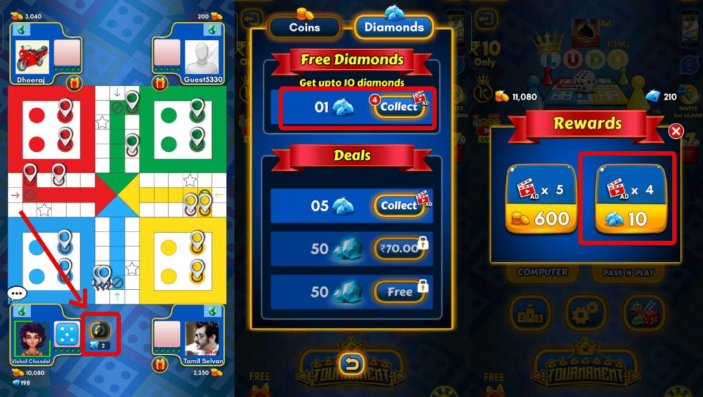 Use of diamonds in Ludo King Confused about use of diamonds in