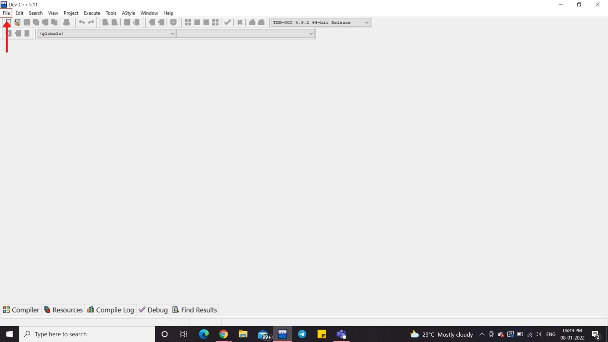 How to create a project in Dev C++?