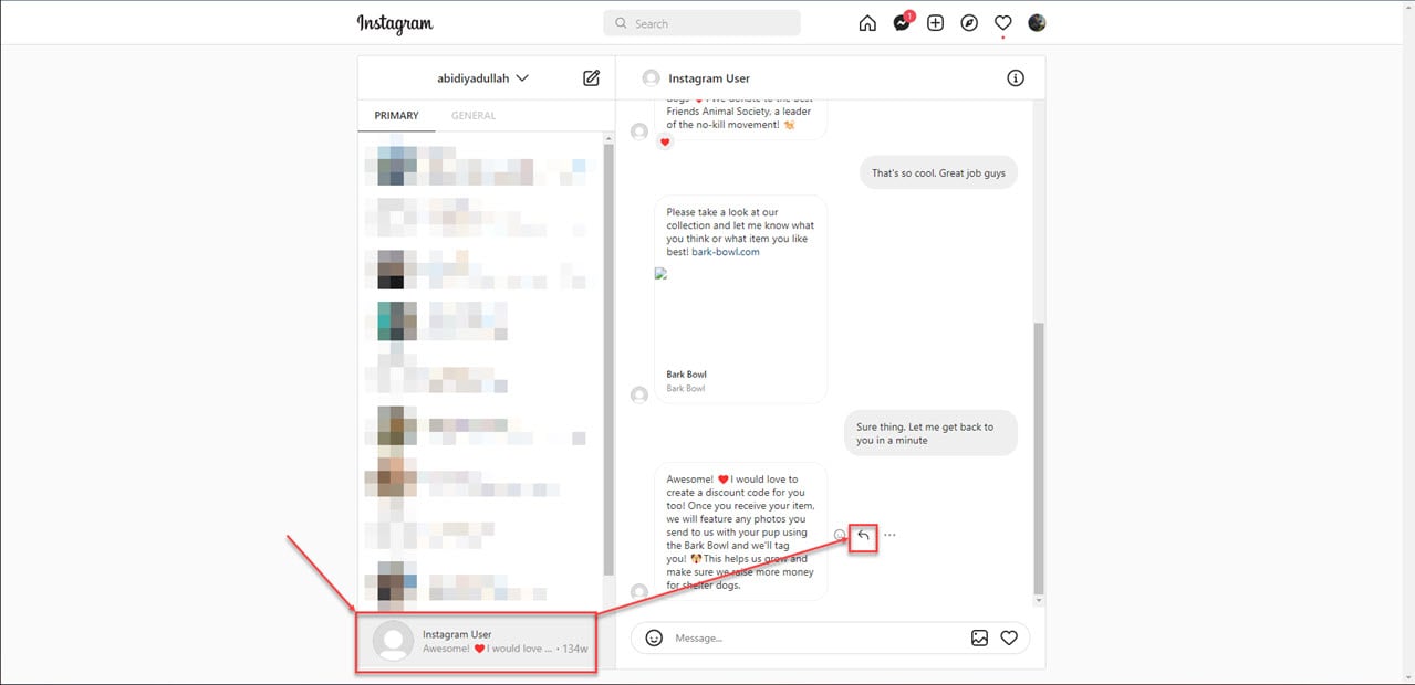 How to reply to a message on Instagram?