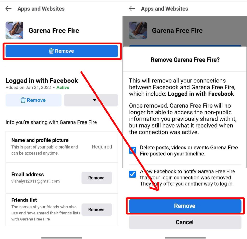 How to delete Free Fire account?