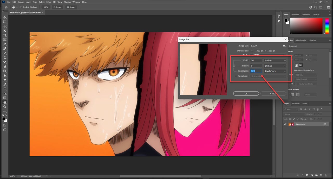 How to change DPI in Photoshop?