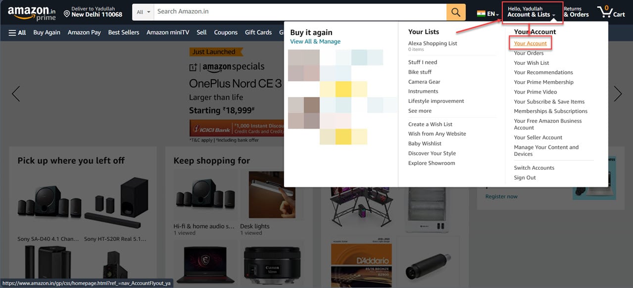 How to change the billing address on Amazon?