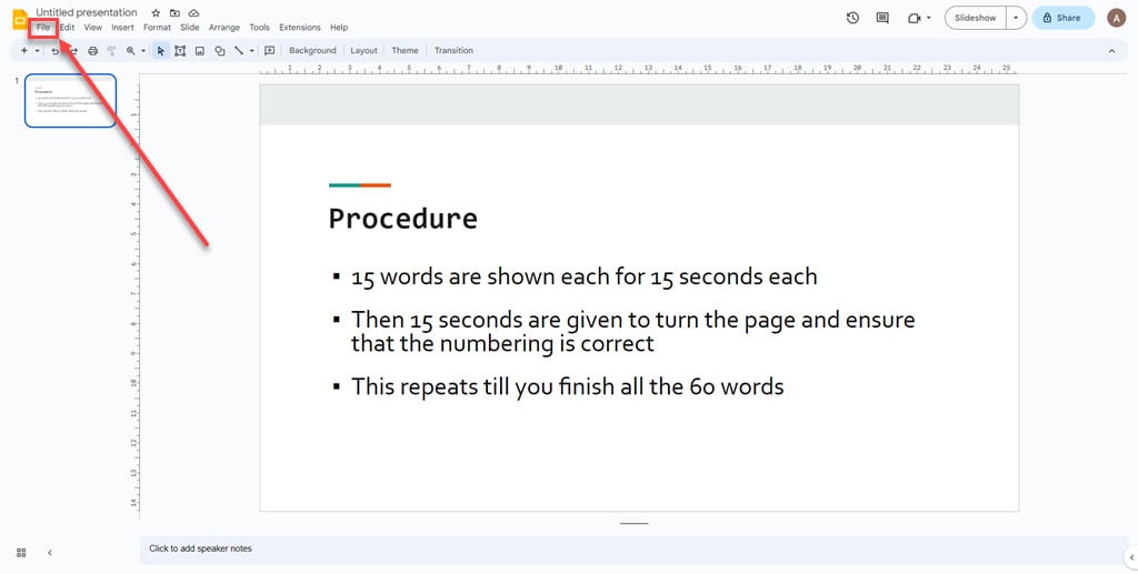 How to change the size of a Google Slide?