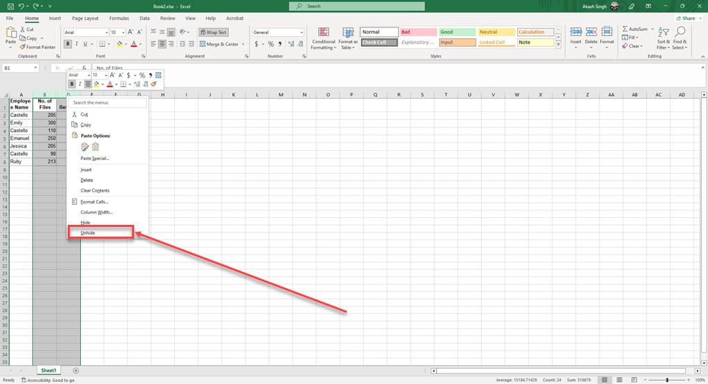 How To Hide And Unhide Columns In Excel?