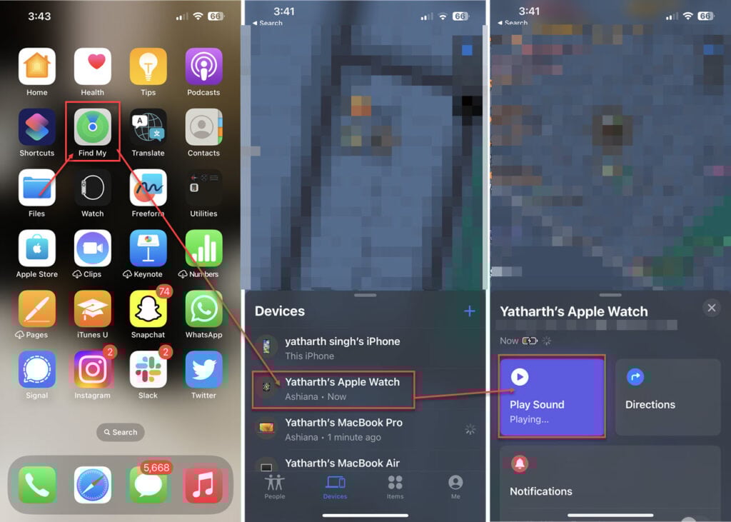 This is an image of apple watch ping