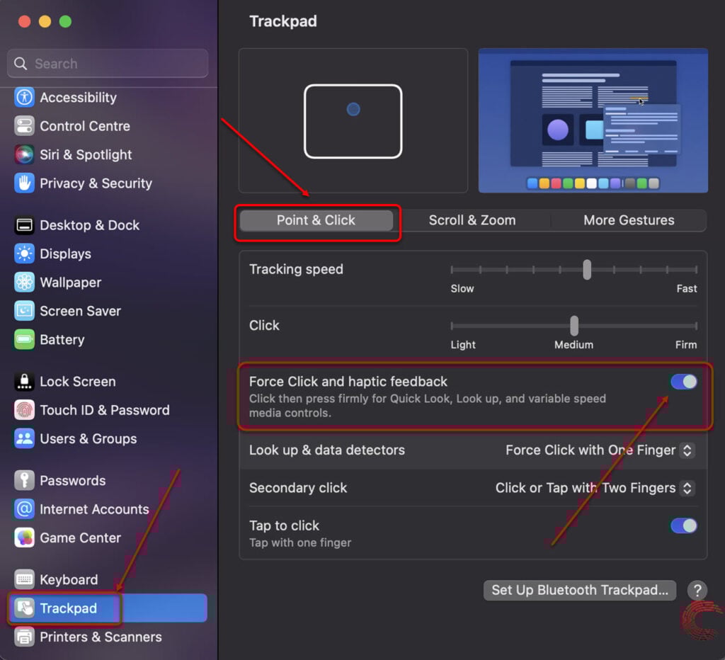MacBook Pro trackpad not clicking: Quick Fix 4 This is an image of mac pro trackpad pointclick