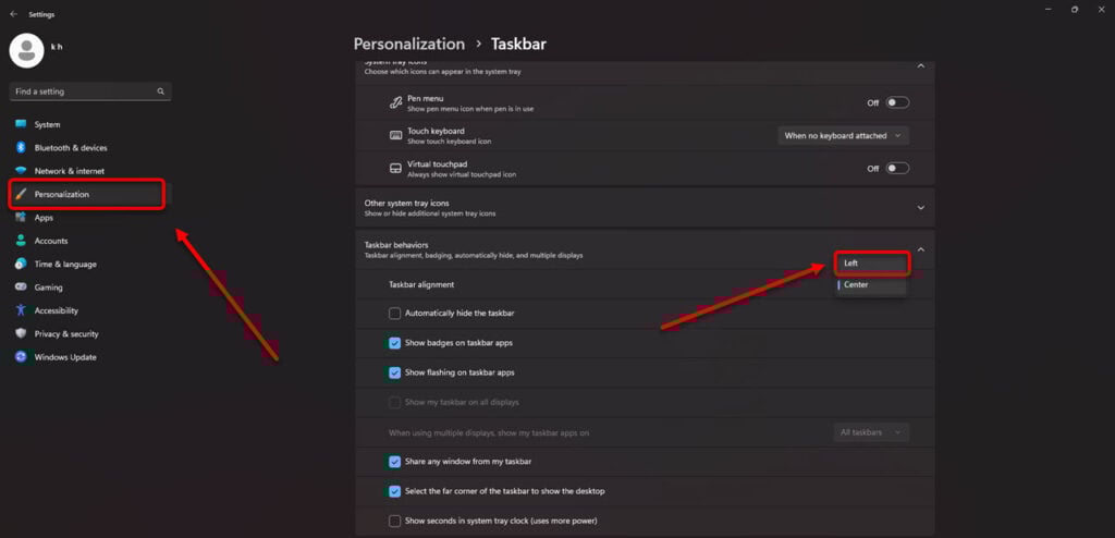 How to make Windows 11 look like Windows 10? 1 This is an image of taskbarleftwindows11 ss1