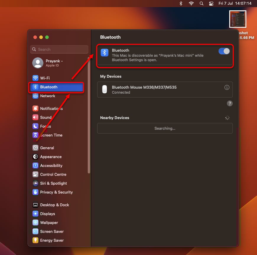 How to enable Airplane mode on Mac? 6 This is an image of turnoffbluetooth macmini ss1